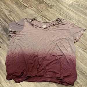TWO NEARLY NEW •AE criss cross soft and sexy tshirts • - XL